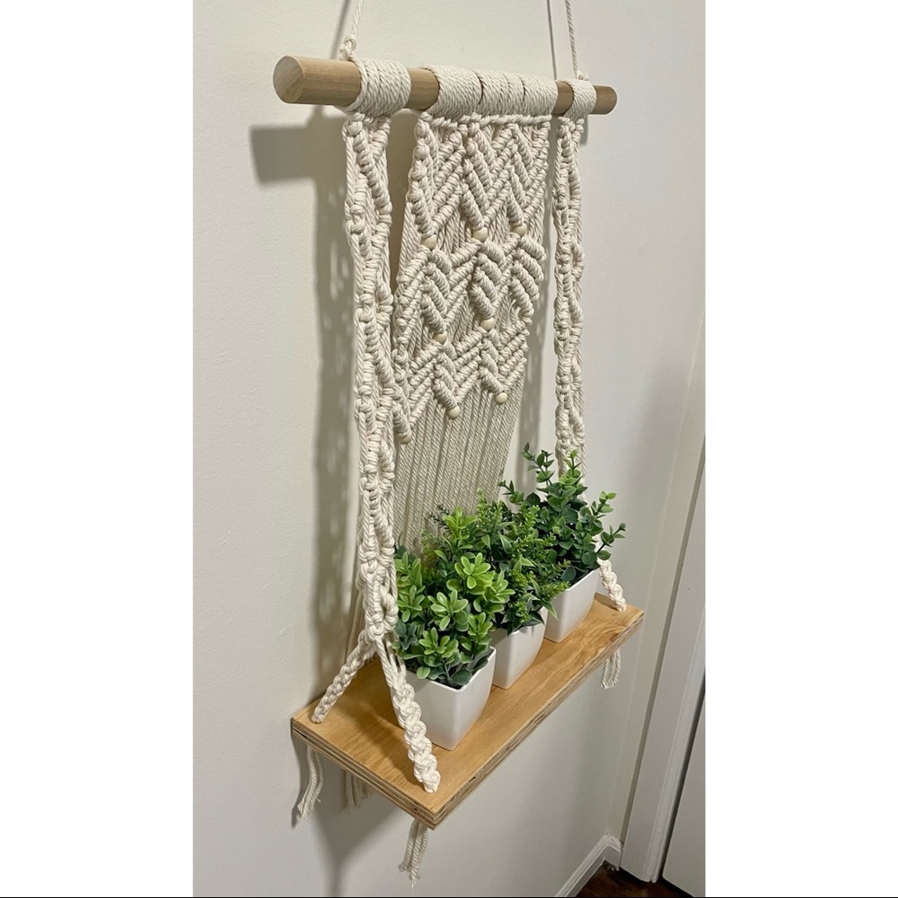 Handmade Hanging Macrame Shelf - Picture 5 of 6